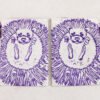 Purple coloured printing on both sides of Hedgehog bag, inspired by the book Natural History by Pliny the Elder